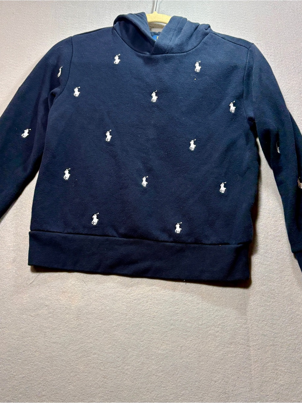 Polo by Ralph Lauren Navy Blue Label Sweatshirt with Yellow Logo